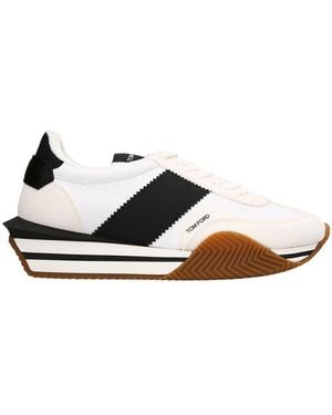 Tom Ford James Paneled Leather Low-top Sneakers - White