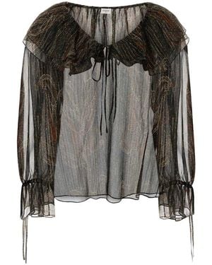Saint Laurent Off-Shoulder Blouse - Black