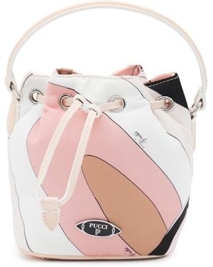 【送料&関税込】Pucci Lido Mini Bucket Bag Emilio Pucci Lido Calf Leather Bucket Bag - Brown Bucket