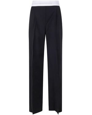 Alexander Wang High Waisted Pleated Pant With Logo Elastic - Blue