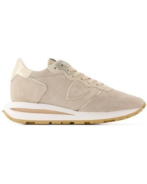 Philippe Model Tropez Haute Low Trainers - Natural