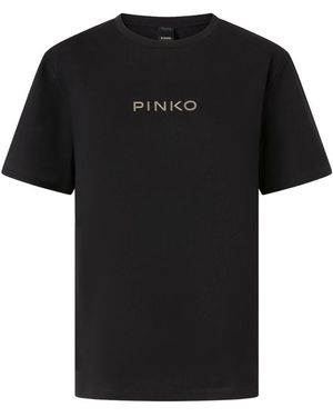 Tシャツ・カットソー PINKO Woman Polo Shirt Black 105418A2PS Z99 T-shirt Pinko black with Love Birds embroidery