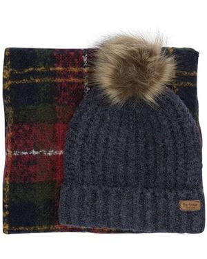 Barbour Beanie And Scarf Set "Saltburn" - Blue