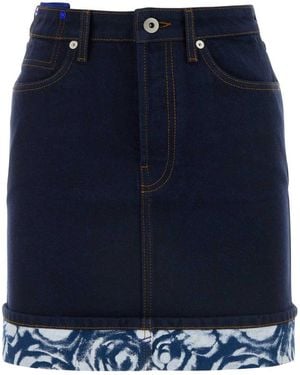 Burberry Heavyweight Denim Cotton Mini Skirt, Brand Size 6 (Us - Blue