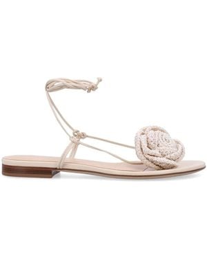 Magda Butrym Crochet Flower Gladiator Sandal - White