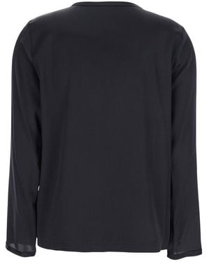 Plain Long Sleeves Blouse - Blue