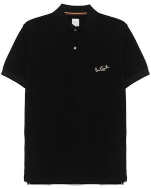 Paul Smith Logo Cotton Polo Shirt - Black