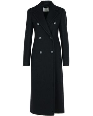 Sportmax Double-breasted 'common' Black Virgin Wool Coat