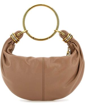 Chloé Antiqued Leather Bracelet Handbag - Brown