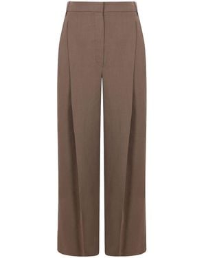 Brunello Cucinelli Wide Leg Pants In Brown