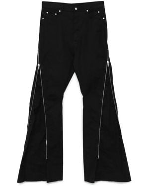 Rick Owens Flared Pants With Zip - Black