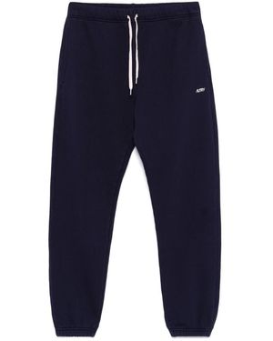Autry Cotton Joggers With Logo - Blue