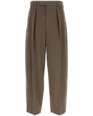 Ferragamo Salvatore Mud Stretch Cotton Wide-Leg Pant - Multicolor