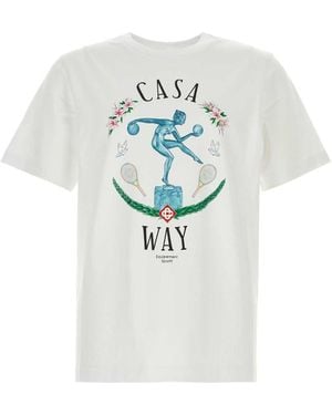 Casablanca Organic Cotton Printed T-Shirt - White