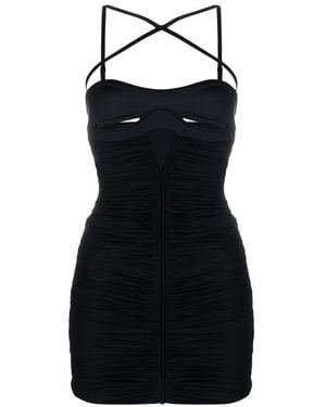 Mugler Cut-out Ruched Minidress - Black
