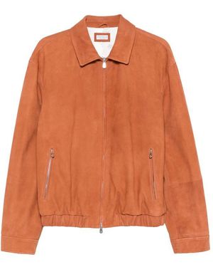 Brunello Cucinelli Leather Outerwears - Orange
