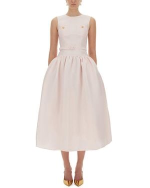 Self-Portrait Taffeta Midi Dress - Pink