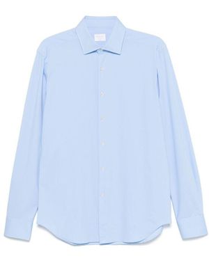 Xacus Textured Spread Collar Shirt - Blue