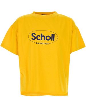 Balenciaga Cotton Oversize T-Shirt - Yellow