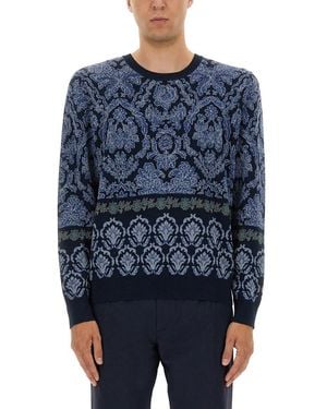 Etro Cotton Jacquard Knit - Blue