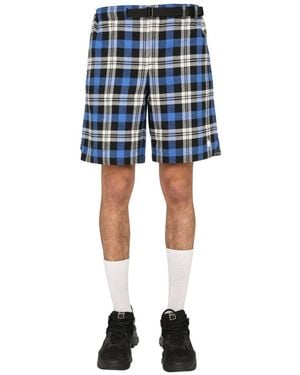 Marcelo Burlon Bermuda With Belt - Blue