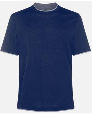 Brunello Cucinelli Blue Cotton T-shirt