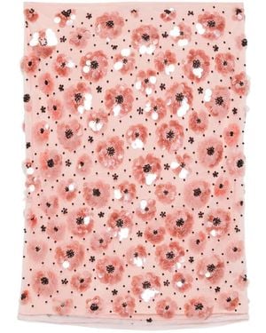 ROTATE BIRGER CHRISTENSEN Flower-Sequins Mini Skirt - Pink