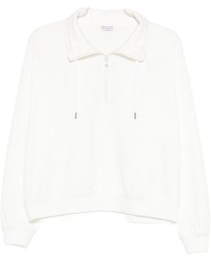 Brunello Cucinelli Cotton High-Neck Jumper - White