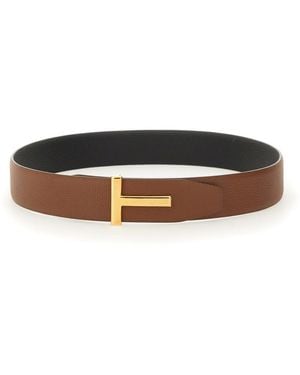 Tom Ford Reversible Leather Belt - Brown