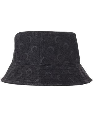 Marine Serre Moon Laser Denim Bucket Hat - Blue
