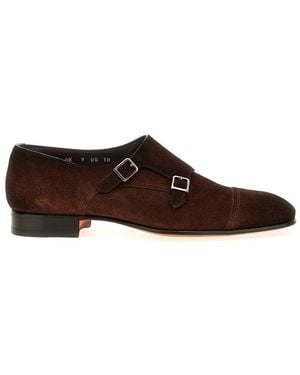 Santoni Double Buckle 'Alex' - Brown