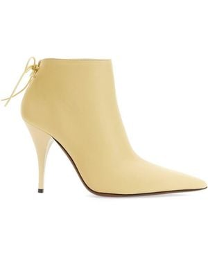 Neous Chic Back Laced Mini Boot With 9.5 Cm Heel - Natural