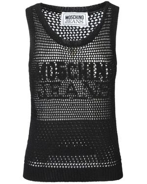 トップス MOSCHINO SILK SLEEVELESS TOP Moschino Sleeveless Silk Blend Knit Top | ShopSimon