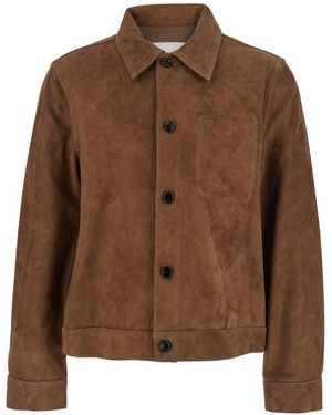 Ami Paris Hjk243 Cuir - Brown