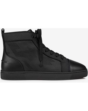 Christian Louboutin Louis Jacquard Leather Trainers - Black