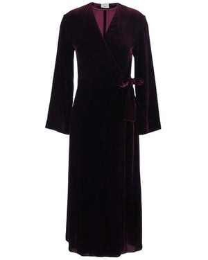 Forte Forte Plain Velvet Crossed Midi Dress - Black