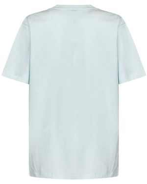 Coperni Light Crewneck T-Shirt With Print On The Front - Blue