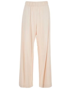 ..,merci Pants With Elastic Waist And Pences - Natural