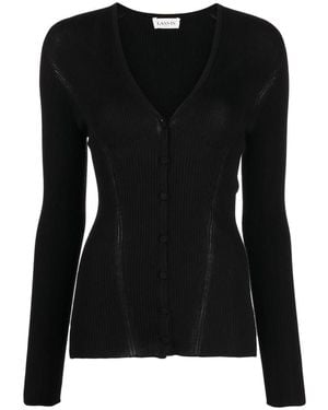 Lanvin Long Sleeve V Neck Cardigan - Black