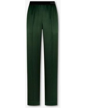 Tom Ford Straight Satin Pants - Green