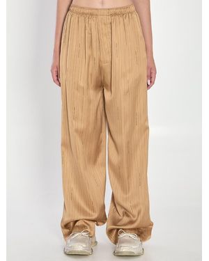 Balenciaga Satin Pants - Natural