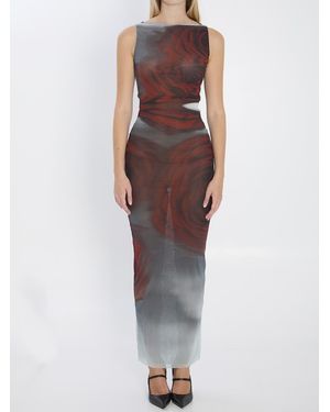 Jean Paul Gaultier Blurry Roses Maxi Dress - White