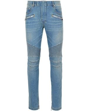Balmain Jeans With Sewn-In Zippers - Blue