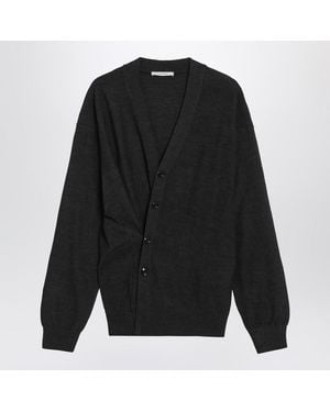 Lemaire Charcoal Wool-Blend Cardigan - Black