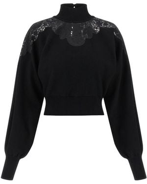 Twinset Tulle Lace Jumper - Black