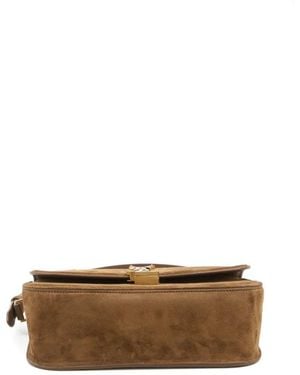 Saint Laurent Bo Mng M Solf Suede Satin - Brown