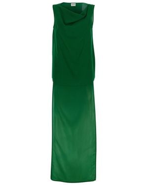 P.A.R.O.S.H. Silk Blouse With Asymmetrical Neckline - Green