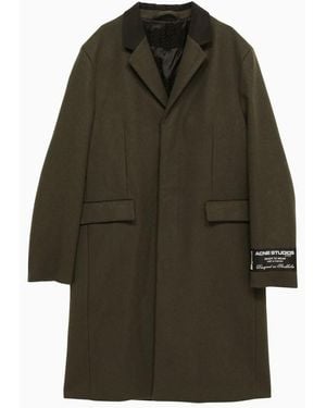 Acne Studios Single-Breasted Wool-Blend Military Coat - Green