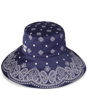 Miu Miu Cappelli Drill St.bandana - Blue