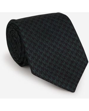 Isaia Houndstooth Tie - Black